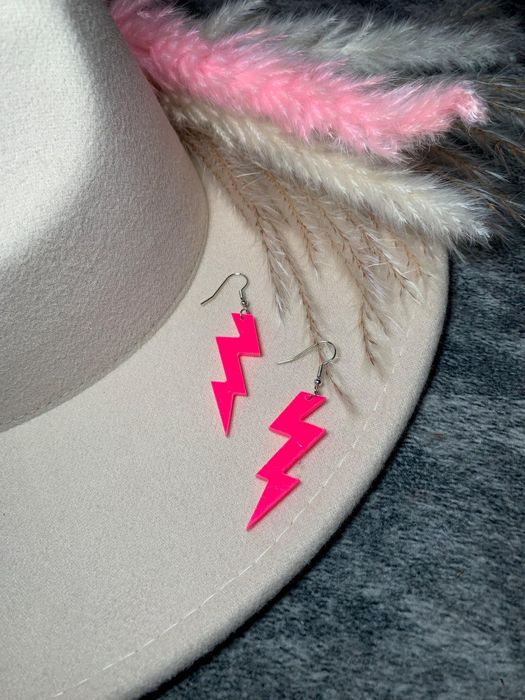 Hot Pink Bolt Earrings