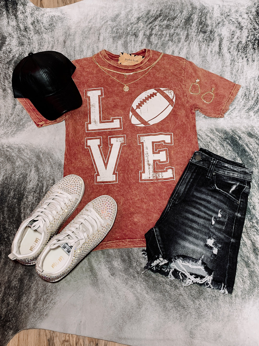 Wine Love Football Graphic Tee