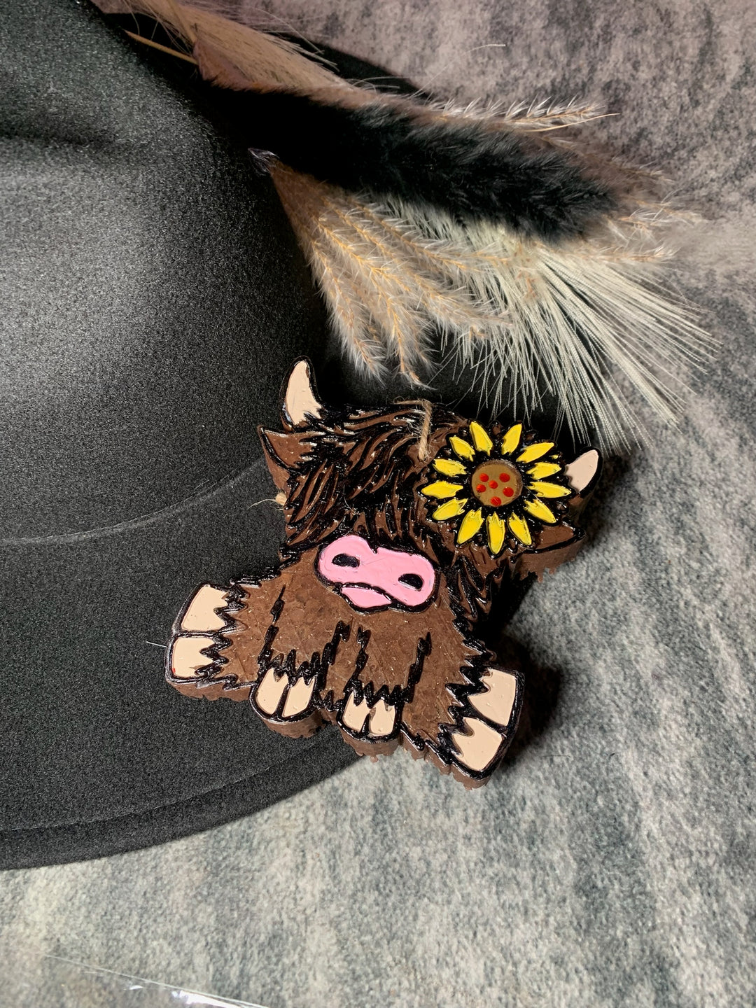 Highland Cow Sunflower Freshie