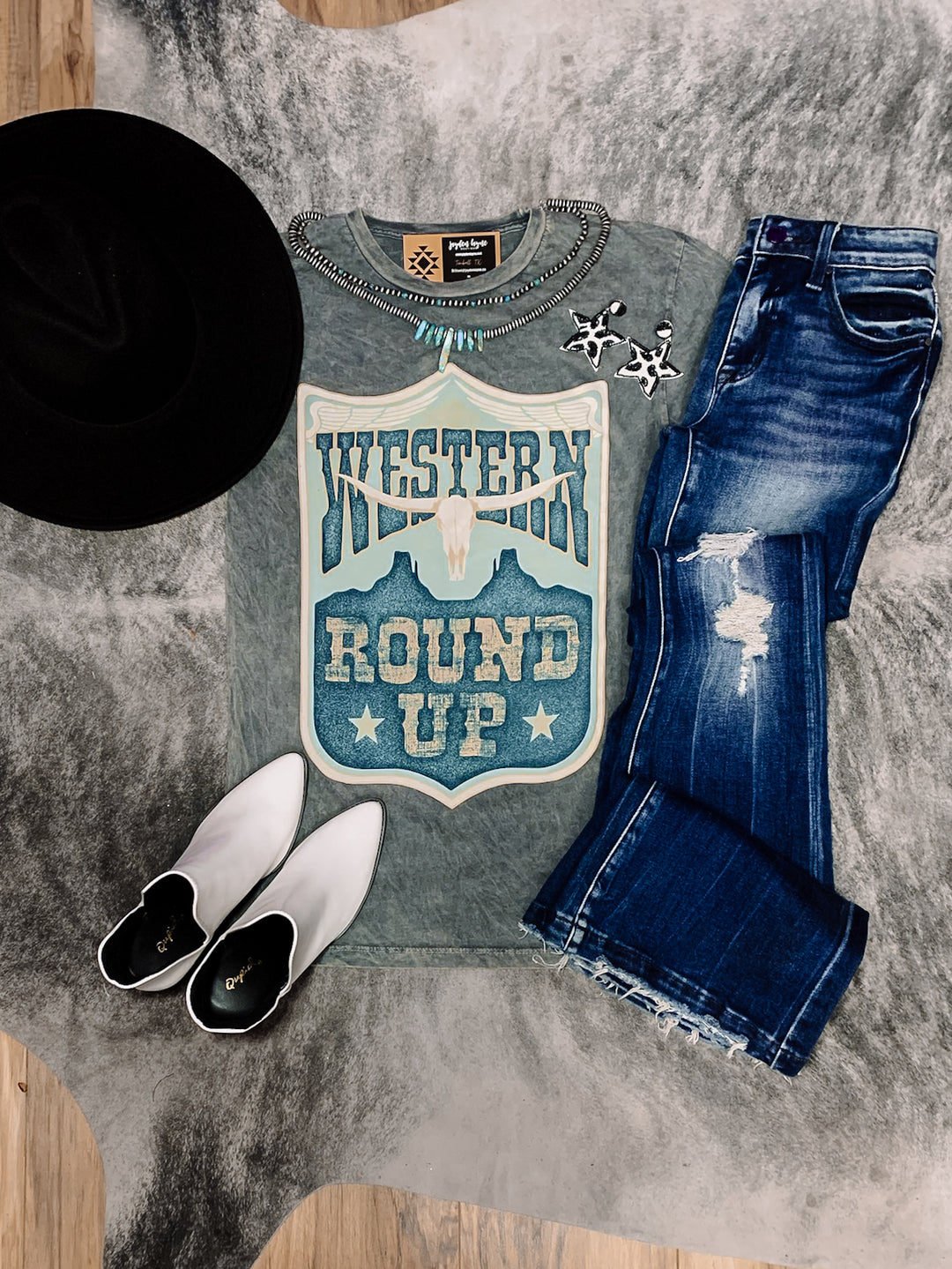 Western Round Up Mineral Wash Tee