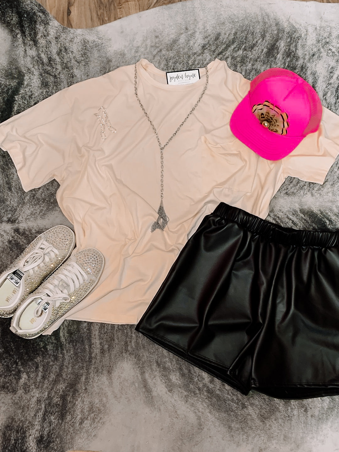 Light Rose Palmer Oversized Boyfriend Tee