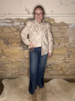 Bandana Print Ruffled Top