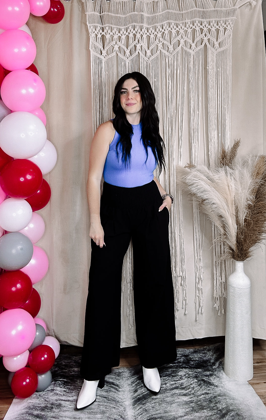 Black Kennedy Wide Leg Linen Pants