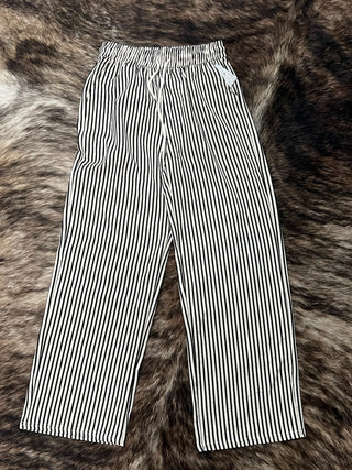 Striped Drawstring Straight Leg Pants (S–3X)