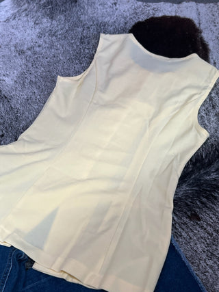 Sleeveless Button Front Vest Top