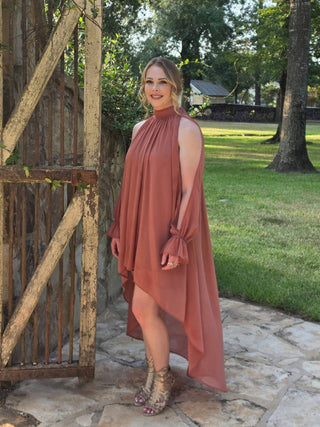 High-Low Halter Maxi Dress