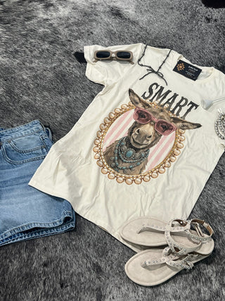 Smart A** Rhinestone Donkey Graphic Tee