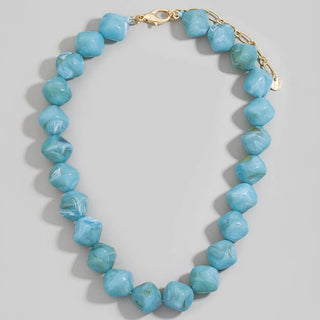 Irregular Marble Resin Beaded Necklace