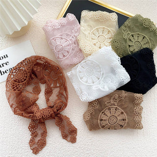 Lace Floral Triangle Scarf