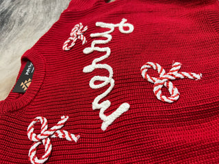 Kid’s Red Christmas "merry" Pullover Sweater