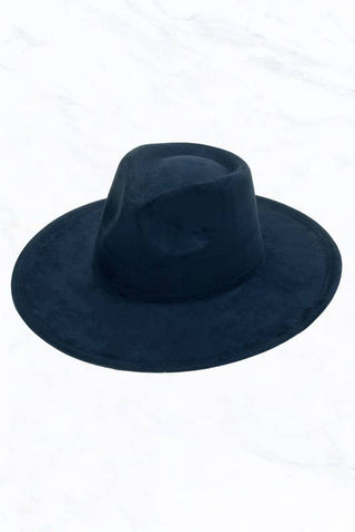 Suede Large Eaves Teardrop Top Fedora Hat