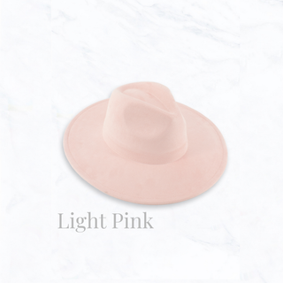 Suede Large Eaves Peach Top Fedora Hat
