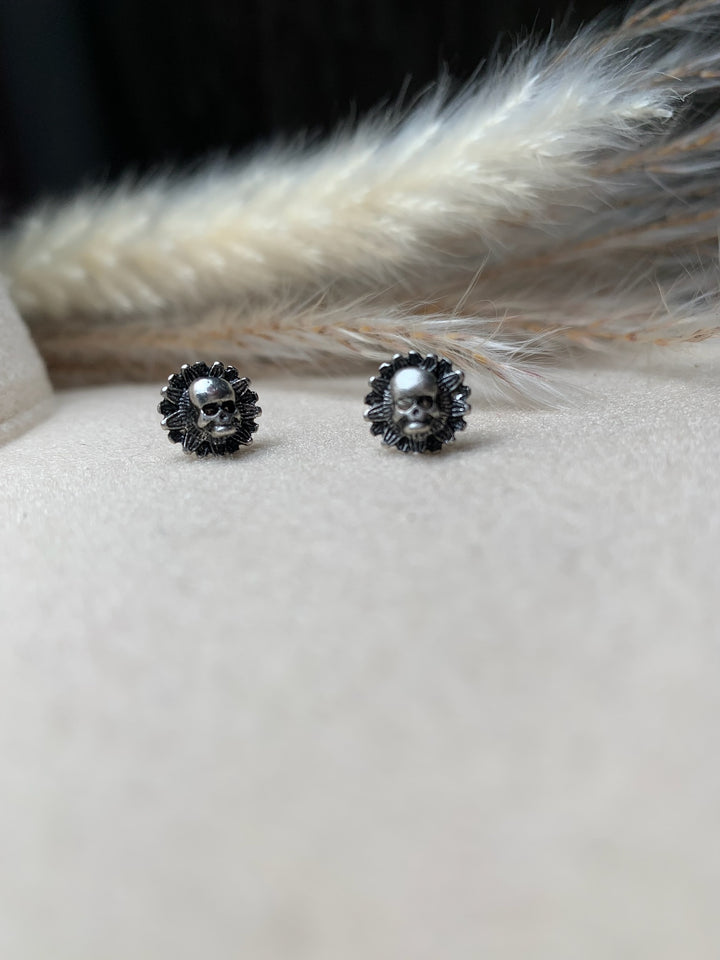 Skeleton Flower Stud