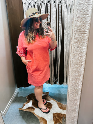Half Sleeve Mineral Washed Dress