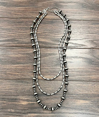 Rondelle Cylindrical Navajo Bead Necklace