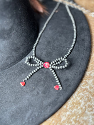 Red Navajo Heart Coquette Necklace