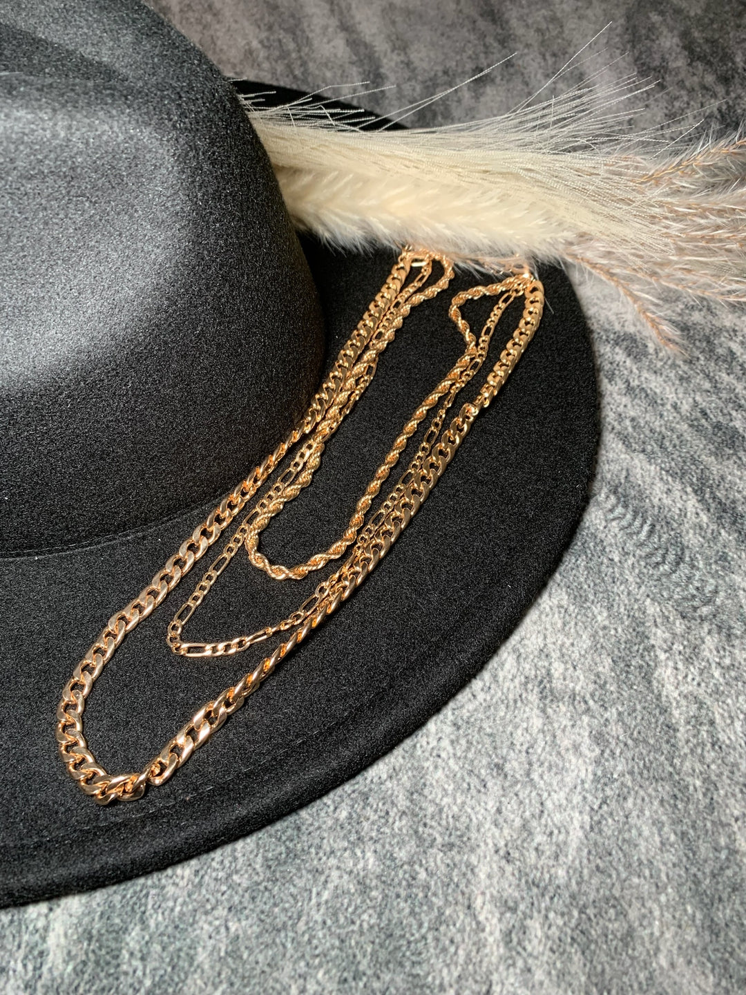 Gold Multi Rope Chain Statement Necklace