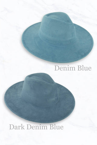 Suede Large Eaves Peach Top Fedora Hat