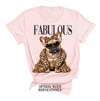 Frannie Fabulous Frenchie Rhinestone Glam Dog Graphic Tee