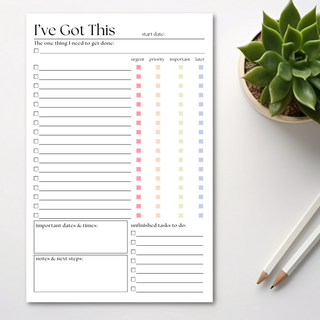 I've Got This! Daily and Weekly To-Do List: 50-Page Notepad