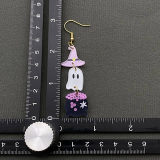 Halloween Acrylic Magic Potion Jar & Ghost Dangle Earrings