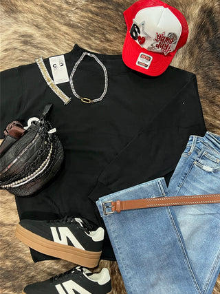 Solid Colored Mock Neck Pullovers