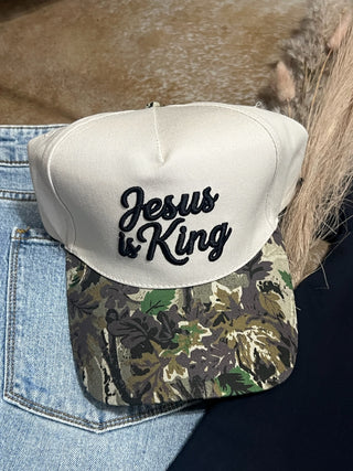 Jesus is King Two Tone Canvas Trucker Hat