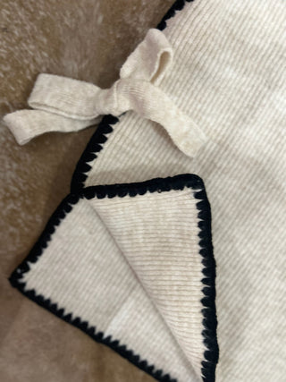 Oatmeal mock neck side tie sweater top