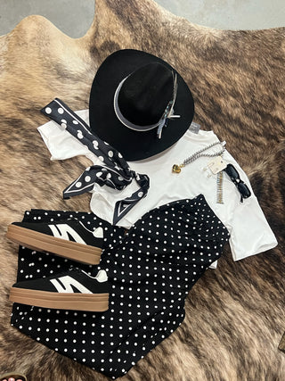 Plus Wide Leg Polka Dot Pants