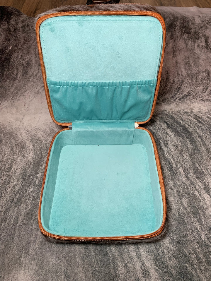Large Hair On Hide Leather Jewelry Box