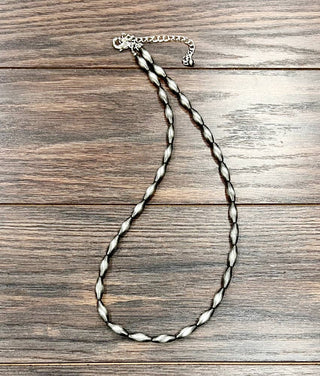 24" Handmade Elongated Navajo Bead Necklace