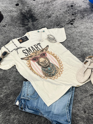 Smart A** Rhinestone Donkey Graphic Tee
