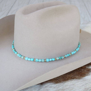 Chunky turquoise stone hat band Ellis, photo 2