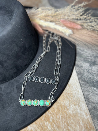 turquoise bar necklace