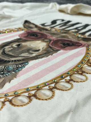 Smart A** Rhinestone Donkey Graphic Tee