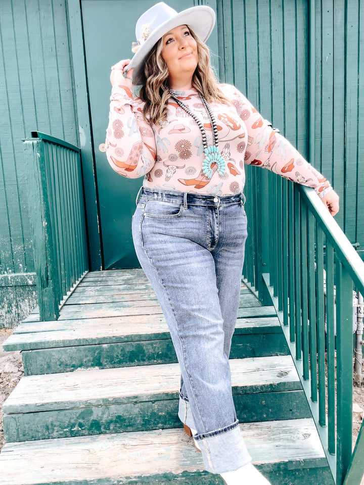 Presley Western Print Bodysuit