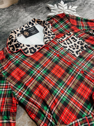 Leopard & Red Ruffle Pj Set