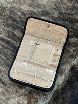 Foldable jewelry storage travel pouch