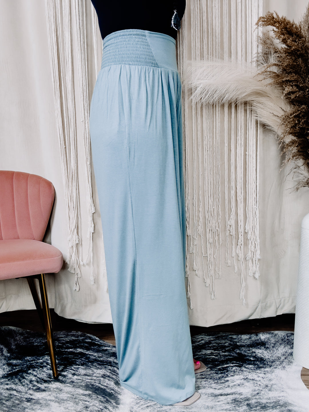 Blue Grey Jessie Wide Leg Pants