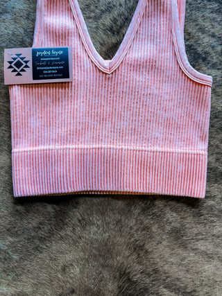 Reversible washed cropped tank top