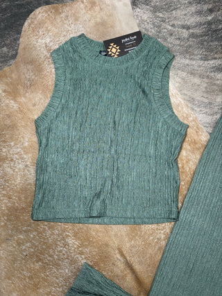 Jade Crinkled Plisse Set
