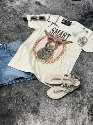 Smart A** Rhinestone Donkey Graphic Tee