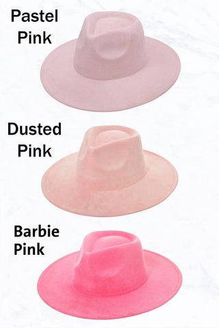 Suede Large Eaves Teardrop Top Fedora Hat