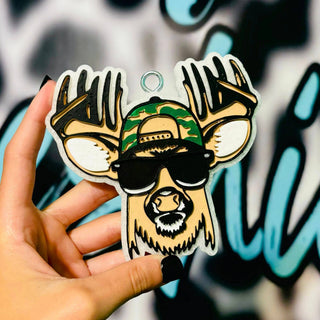 Hand painted cool deer car freshie