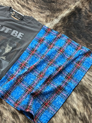 Plaid Banded Pullover