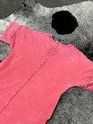 Half Sleeve Mineral Washed Dress