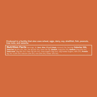Nutrition facts panel for the Espresso Martini Mixer