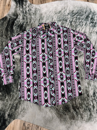 Shay Purple Aztec Snap Shirt - Jayden Layne