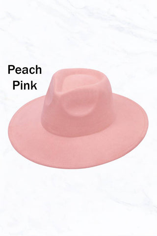 Suede Large Eaves Teardrop Top Fedora Hat