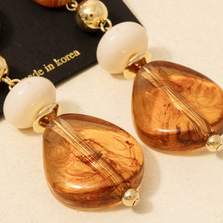 Mixed Vintage Marble Acrylic Beads Dangle Earrings